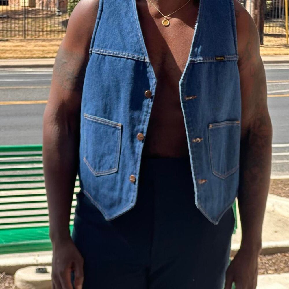 maverick denim vest blue denim 8a76